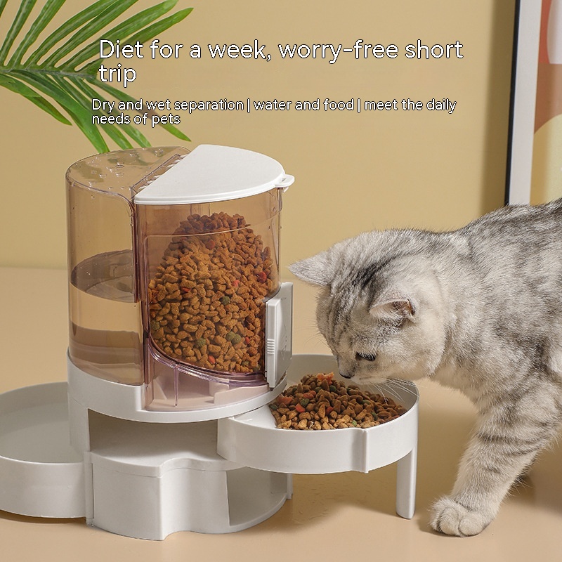 Distributeur nourriture et eau pour chats et chiens, gris – Image 8