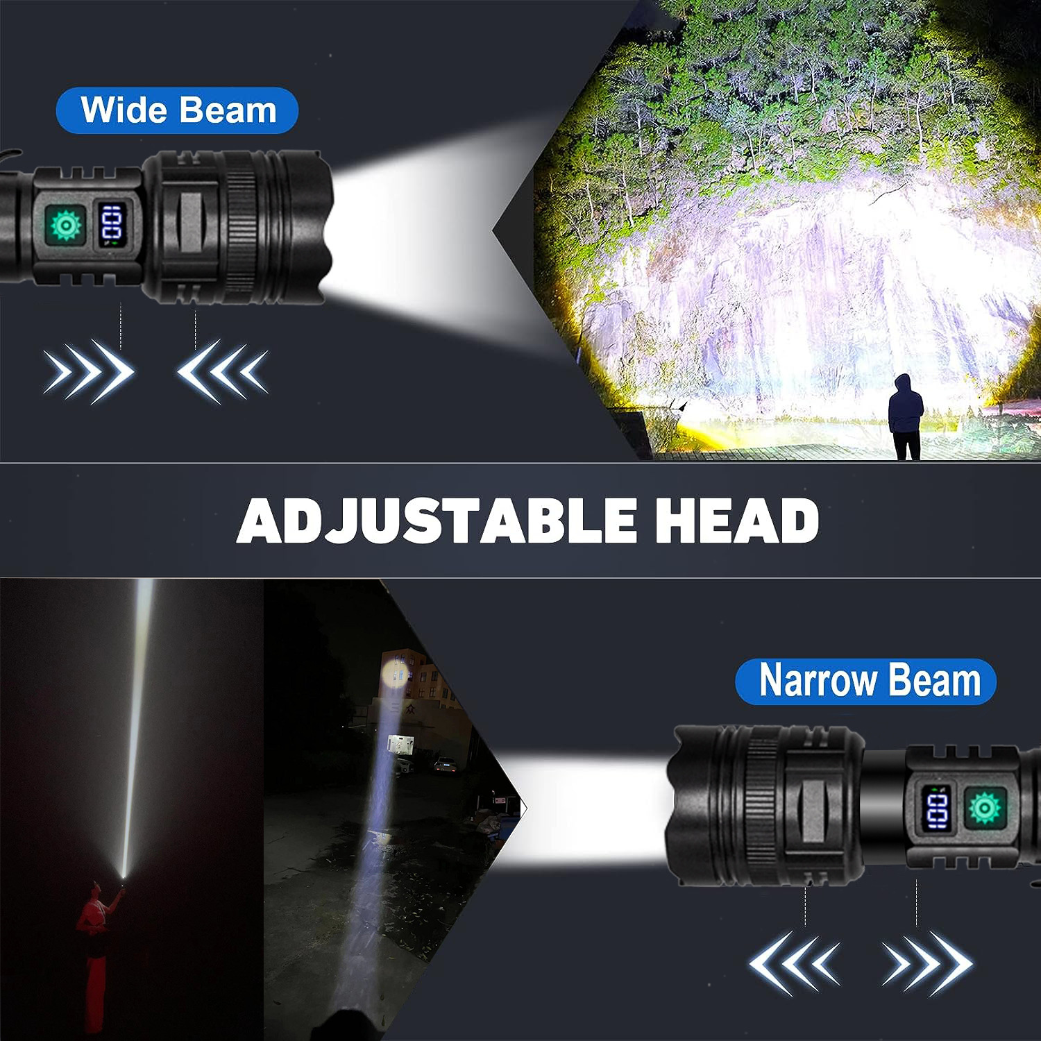 Torch with adjustable beam, aluminium - Image 7