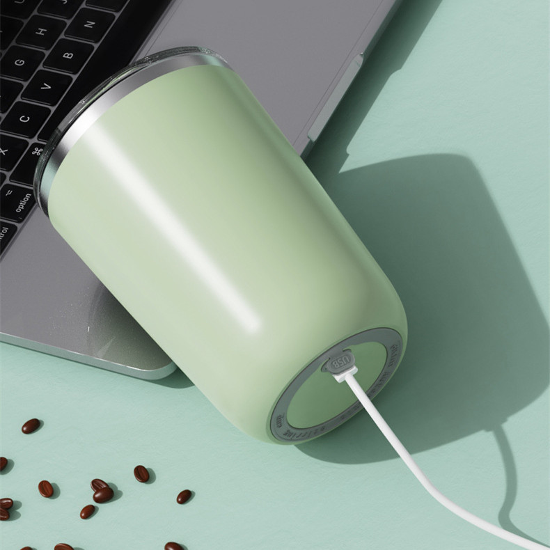 Self-stirring stainless steel mug, white - Image 8