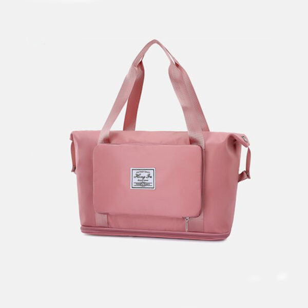 Foldable travel and gym bag, soft pink