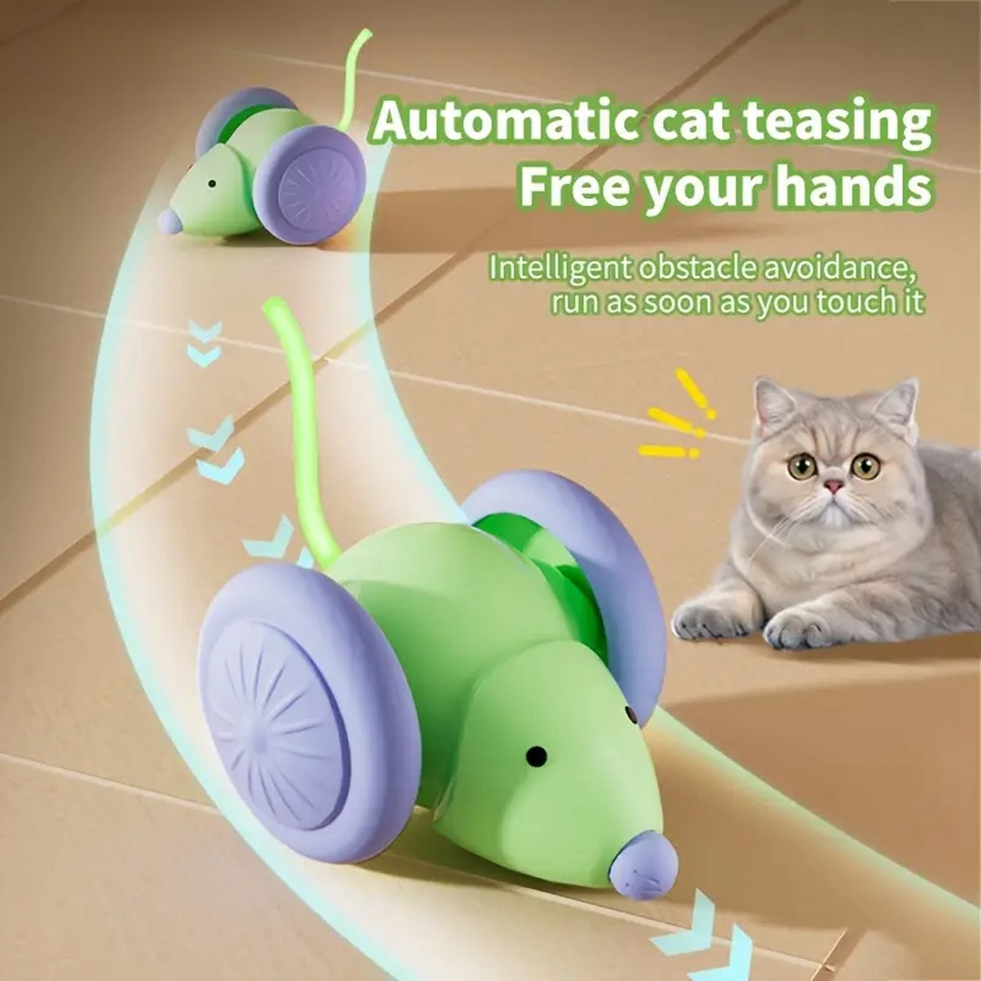 Elektrische muis-auto voor katten, groen - Afbeelding 8