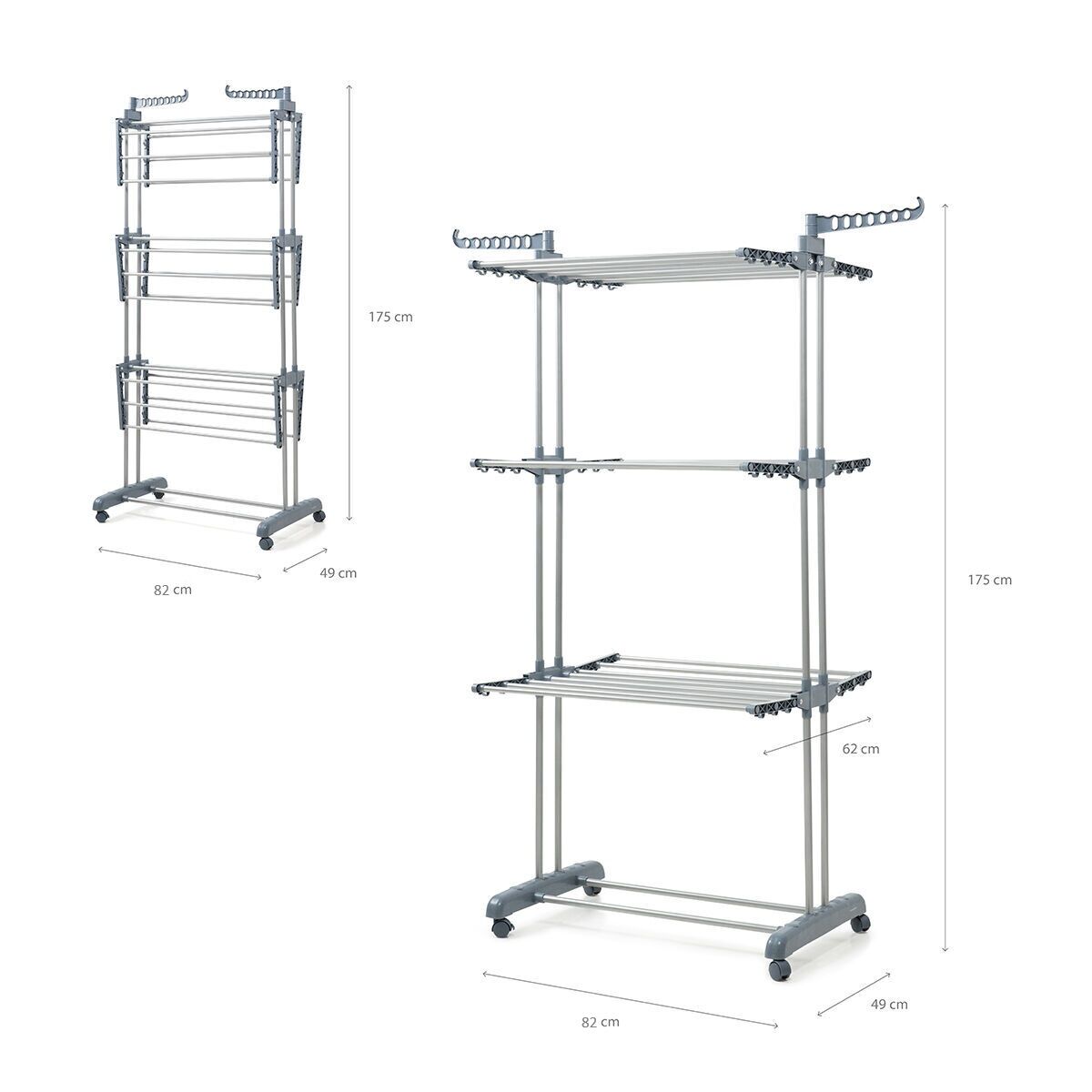Pack Tendedero Plegable Vertical con Ruedas y Doblador de Ropa InnovaGoods - Imagen 16