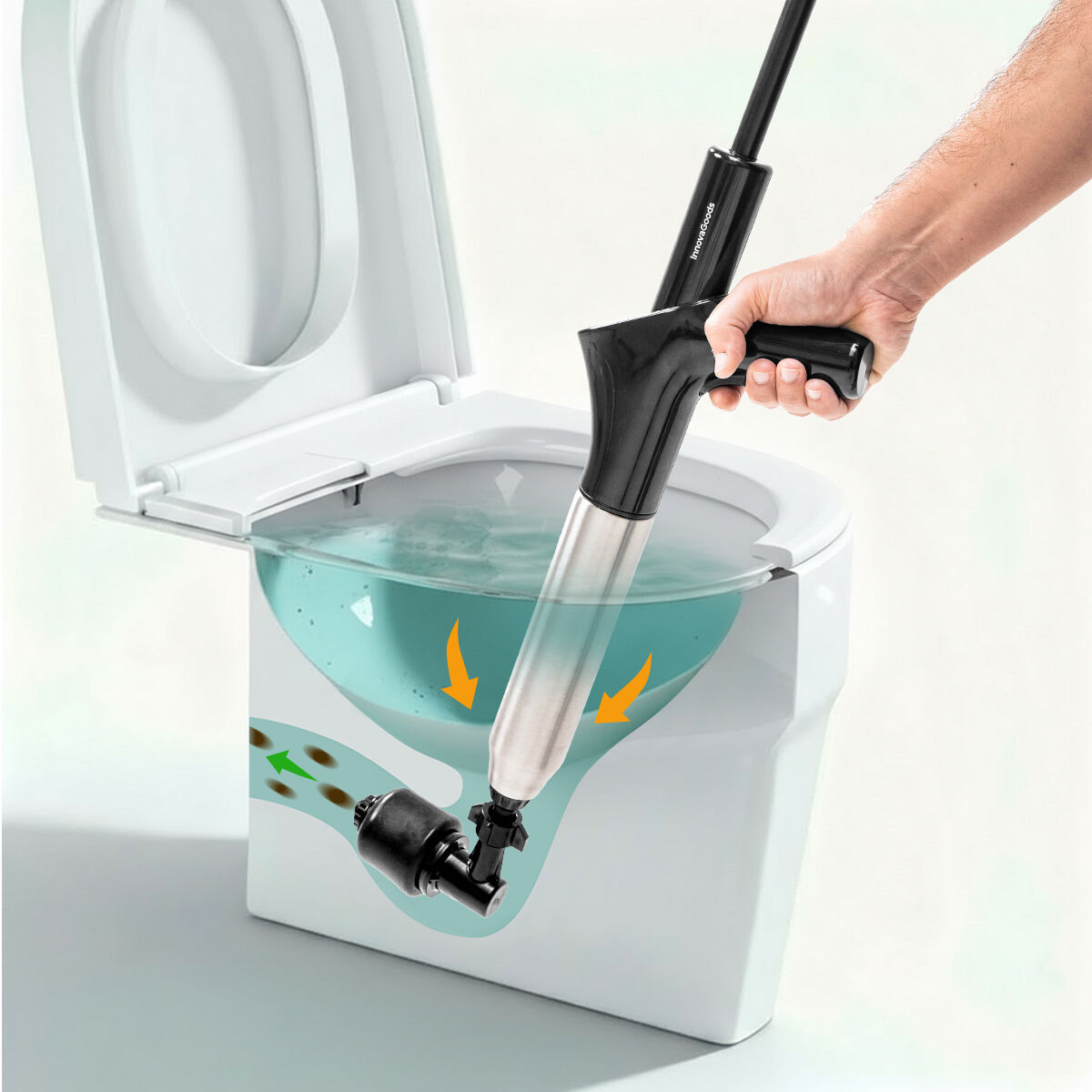 Hogedruk persluchtontstopper met accessoires en 5-in-1 manometer Jetpro InnovaGoods