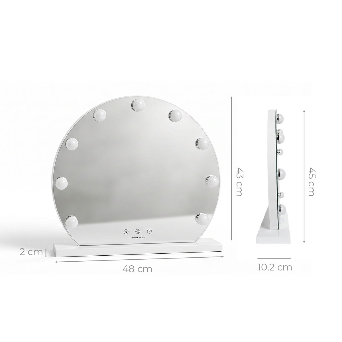 Runder Schminkspiegel mit LED Hollywood Gloette InnovaGoods 9 Glühbirnen – Bild 7