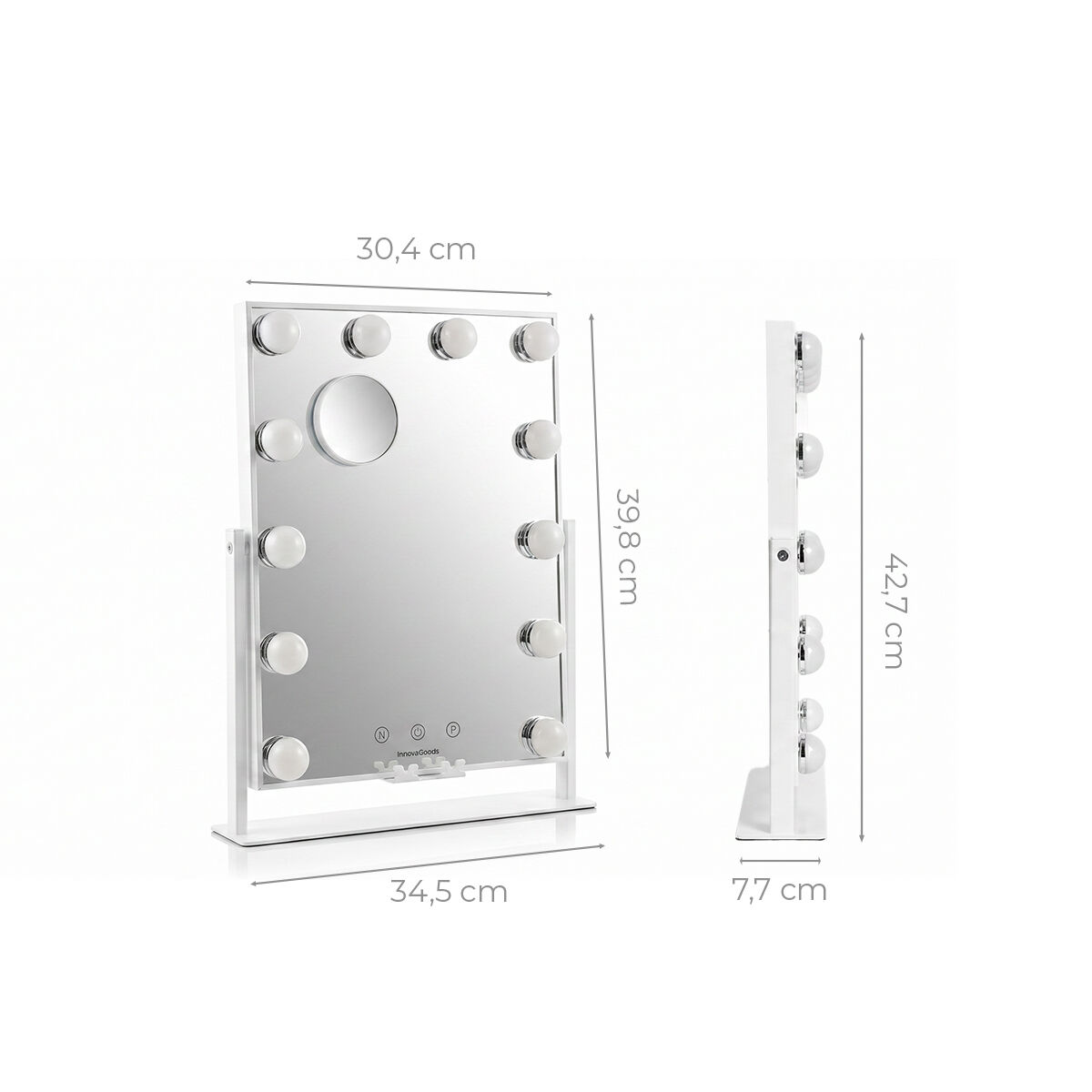 Espejo de Tocador Inclinable con LED Hollywood Glarisse InnovaGoods 12 Bombillas - Imagen 8