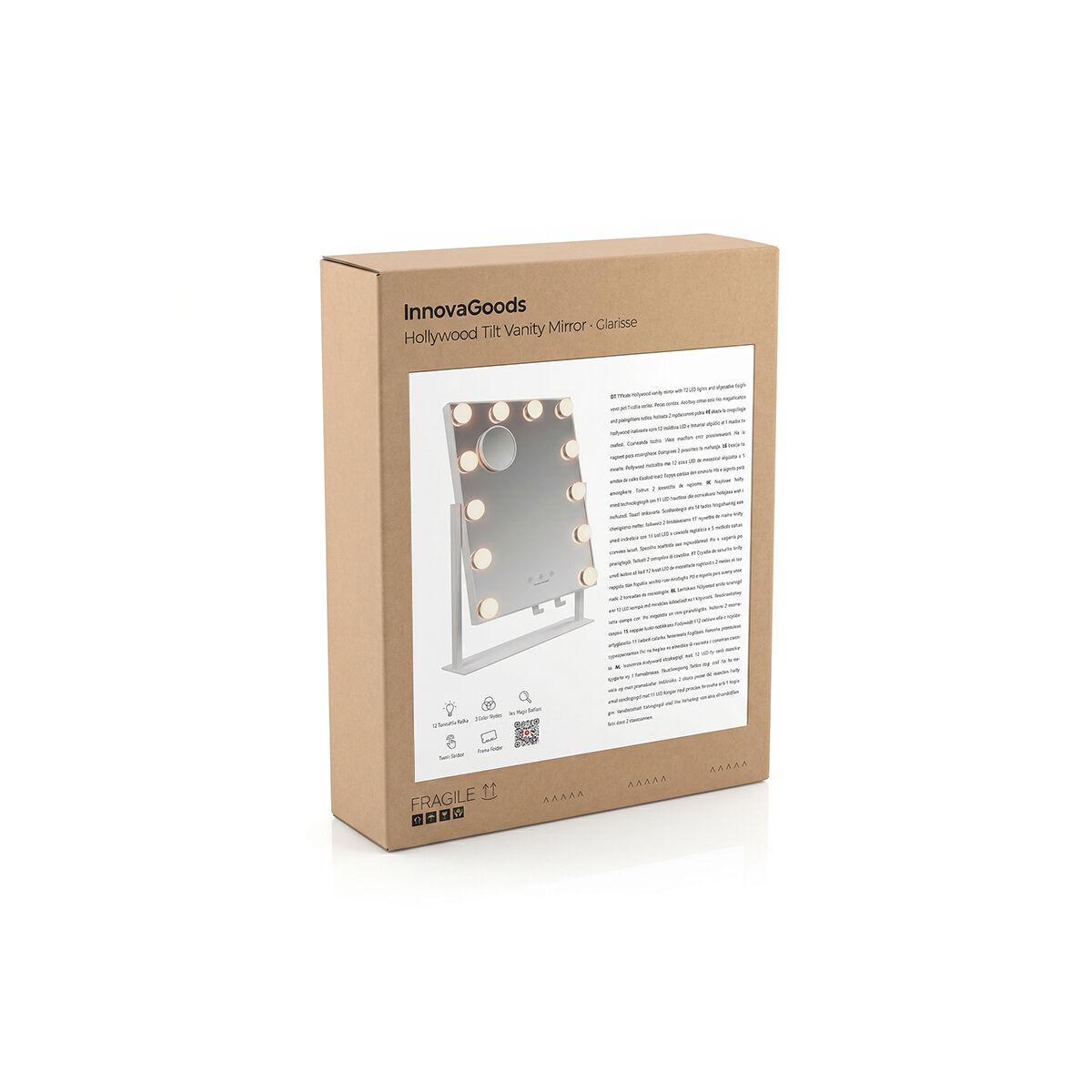 Espejo de Tocador Inclinable con LED Hollywood Glarisse InnovaGoods 12 Bombillas - Imagen 10